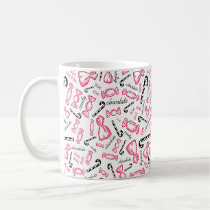 Caneca De Café Doces De Chocolate Enrolados E Cuja Desenho/Desenh