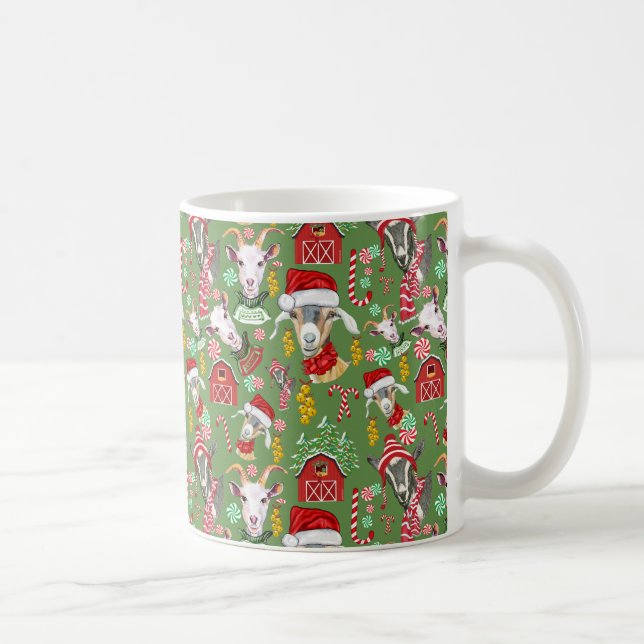Caneca De Café Doces de GOATS natalinos e sinos de junção GetYerG (Direita)