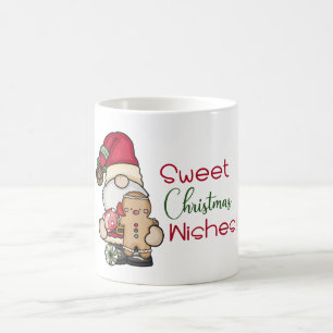 Caneca De Café Doces Desejos de Natal com Gnome Gingerbread
