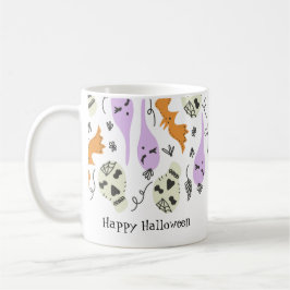 Caneca De Café Doces Desenhos de Halloween Abóbora Caveira Morceg