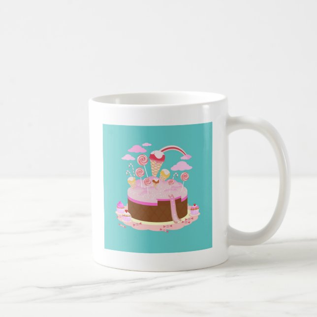 Caneca De Café Doces e bolo de chocolate para festa de aniversári (Direita)