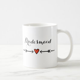 Caneca De Café Doces e setas cor-de-rosa Presente de Bridesmaid