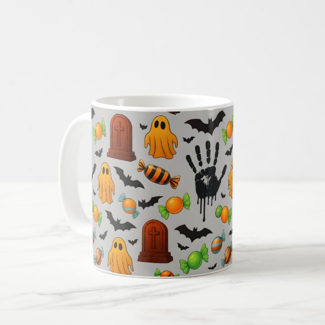 Caneca De Café Doces e Sombras Spooky (Frente Esquerda)