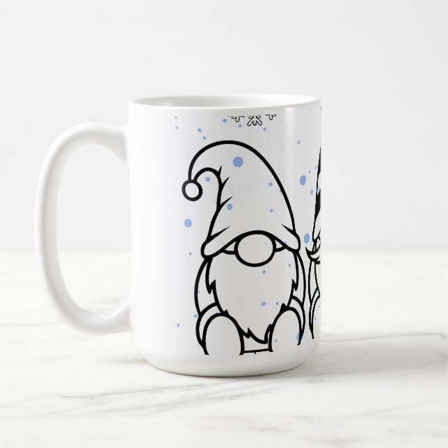 Caneca De Café Doces Gnomos de Natal Design de Férias.  (Esquerda)