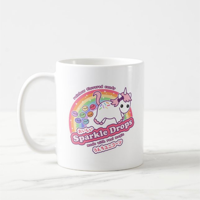 Caneca De Café Docinho de cocô de Unicórn bonito (Esquerda)