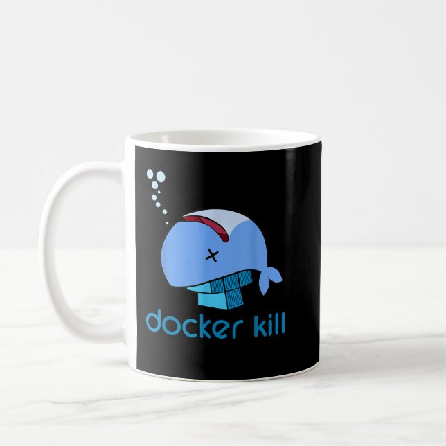 Caneca De Café Docker container linux devops programming coding (Esquerda)
