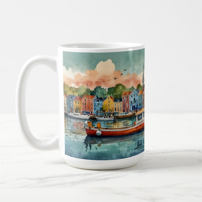 Caneca De Café Docking Boats Coffee Mug (Esquerda)