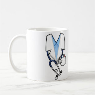 Caneca De Café Doctor Costume White Lab Coat Stethoscope