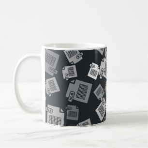 Caneca De Café Documento de arquivo XLS da cinza. Botão Baixar xl