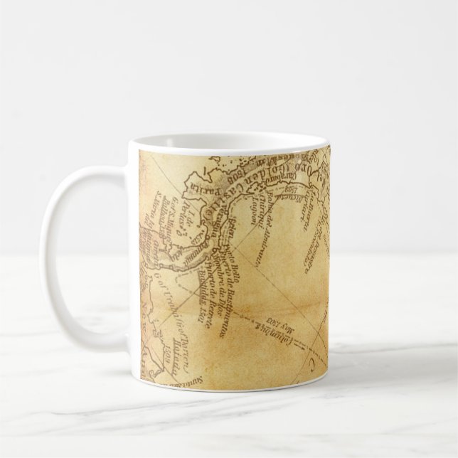 Caneca De Café Documento de fundo do mapa de vinhetas (Esquerda)
