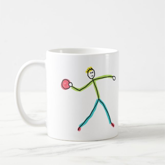 Caneca De Café Dodgeball Stickman (Esquerda)