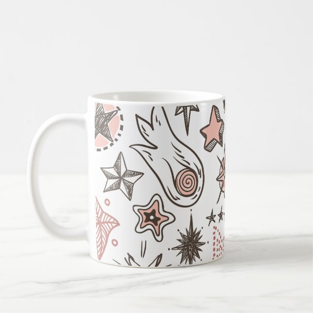 Caneca De Café Dodles Cósmicos: Estrelas e Cometas (Esquerda)