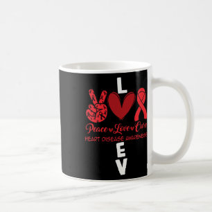 Caneca De Café Doença Cardíaca Conscientização Fita Vermelha Ataq