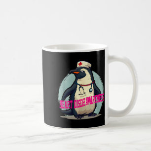 Caneca De Café Doença Cardíaca do Pinguim Conscientização Médica