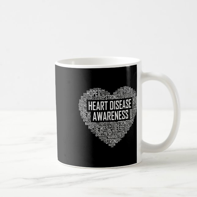 Caneca De Café Doença Consciência Coração Presente Fevereiro Vist (Direita)