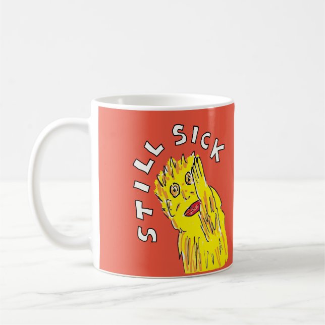 Caneca De Café Doença crônica ainda doente Consciência da doença  (Esquerda)