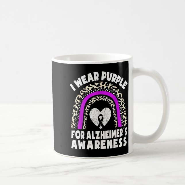 Caneca De Café Doença de Alzheimer usa roxo para conscientização  (Direita)