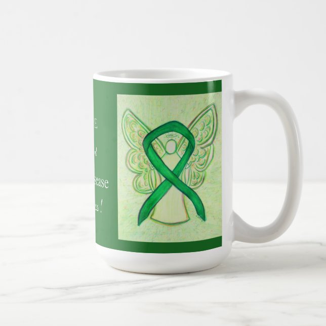 Caneca De Café Doença Renal Sensibilização Ribbon Angel Custom Mu (Direita)