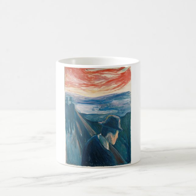 Caneca De Café Doente no Sunset, Desespero (por Edvard Munch) (Centro)