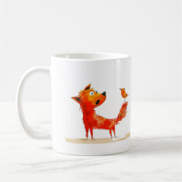 Caneca De Café Dog and Bird Cartoon