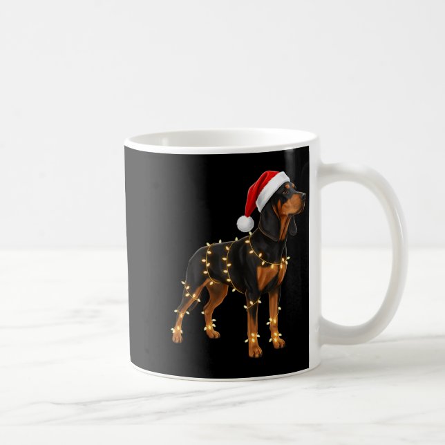 Caneca De Café Dog Dachshund Wrapped In Christmas Lights - Holida (Direita)