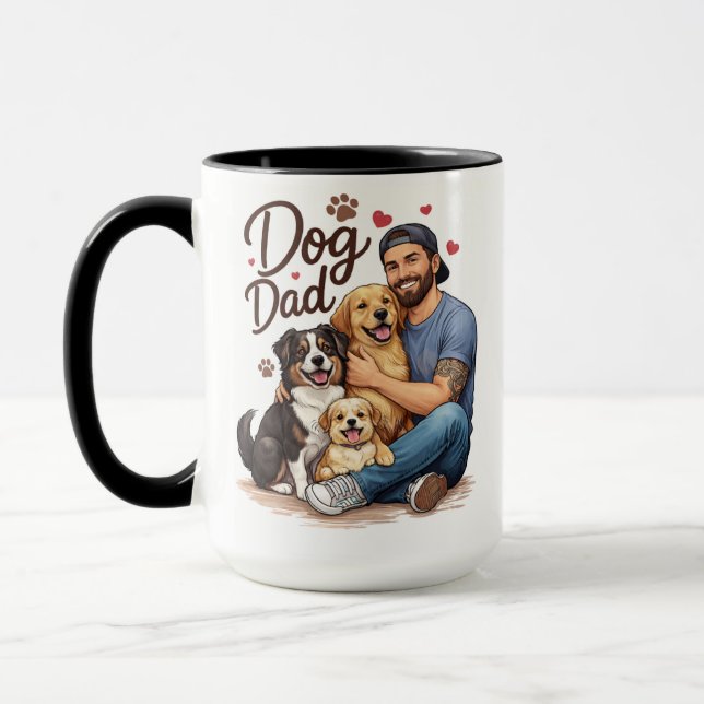 Caneca de Café Dog Dad Fuel - Caneca Perfeita para (Esquerda)
