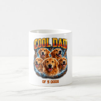 Caneca De Café Dog Dad Portrait Personalized Number Custom Design