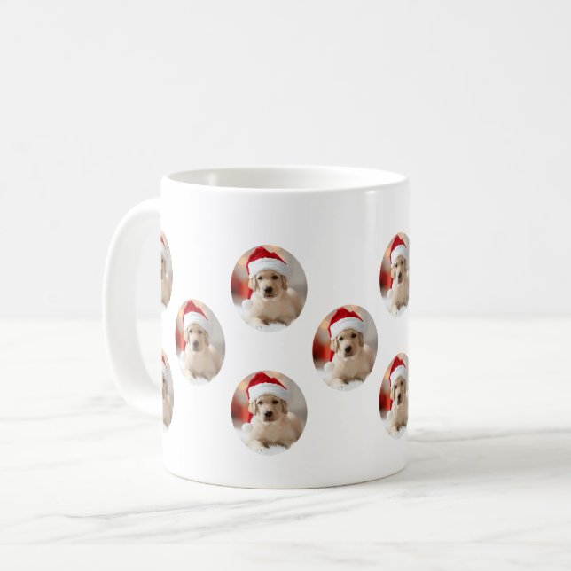 Caneca De Café Dog Face - Custom Pattern Coffee Mug (Frente Esquerda)