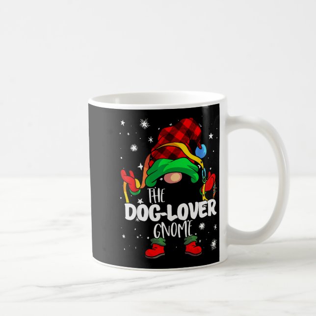 Caneca De Café Dog Lover Gnome Red Buffalo Plaid Matching Family  (Direita)