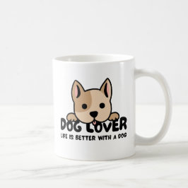 Caneca De Café Dog lover - Life is better with a dog