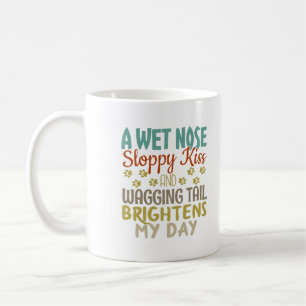 Caneca De Café Dog Lover Wet Nose, Beijo Lixado