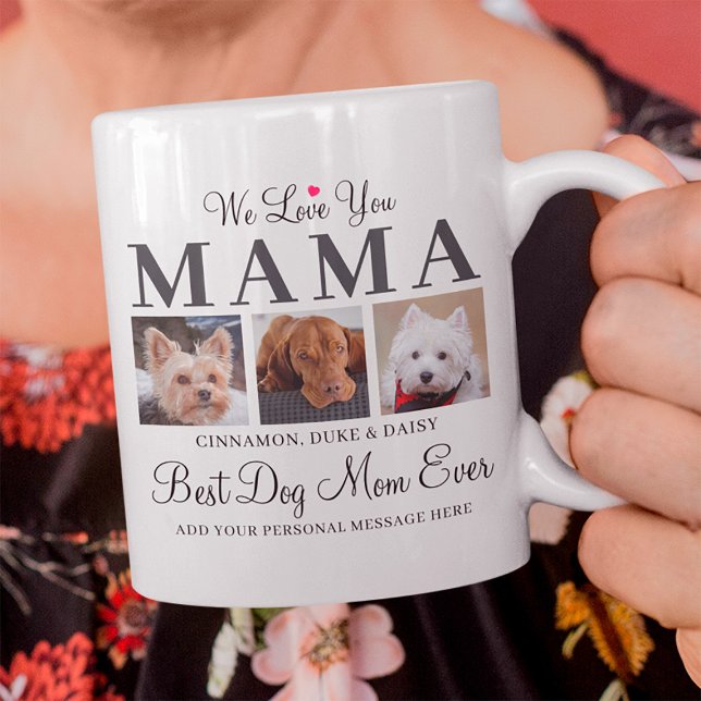 Caneca De Café Dog Mamãe Gift - Nós Te Amo A Colagem De Fotos Da  (Best Dog Mom Ever  Mug)
