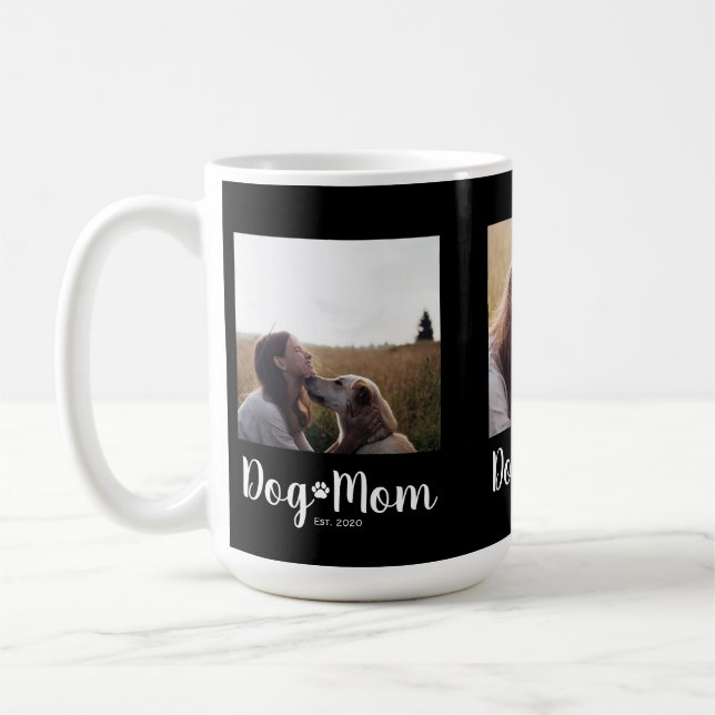 Caneca De Café Dog Mom Established Script Black 3 Photo  (Esquerda)