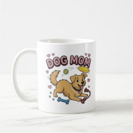 Caneca De Café Dog Mom Golden Retriever Comic