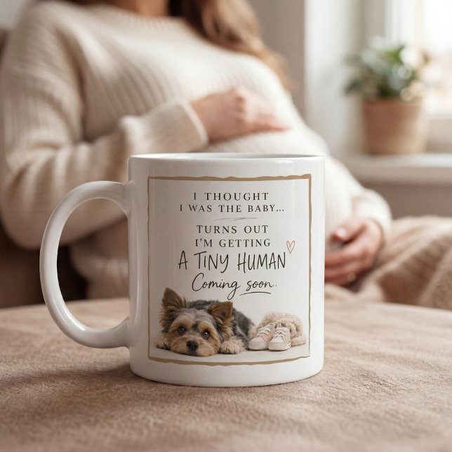 Caneca De Café Dog Pregnancy Announcement (Criador carregado)