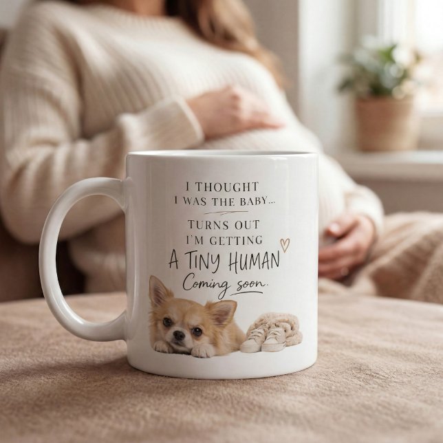 Caneca De Café Dog Pregnancy Announcement (Criador carregado)