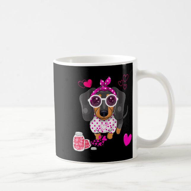 Caneca De Café Dog Valentine Gift Cute Dachshund Valentines Day F (Direita)