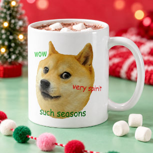Caneca De Café Doge Holiday Engraçado Meme