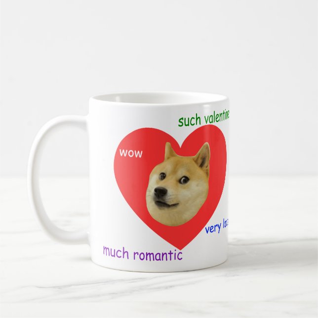 Caneca De Café Doge muito do dia dos namorados amor muito tais (Esquerda)