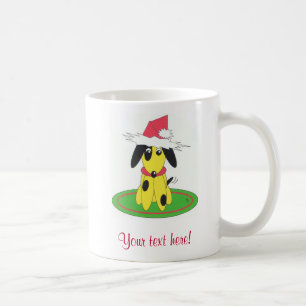 Caneca De Café doggy do papai noel - personalizado