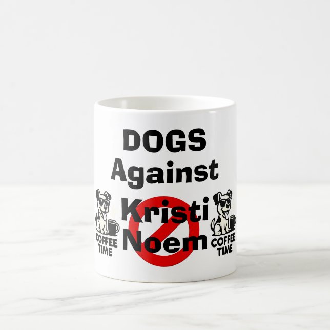 Caneca De Café Dogs Against Kristi Noem Coffee Mug (Centro)