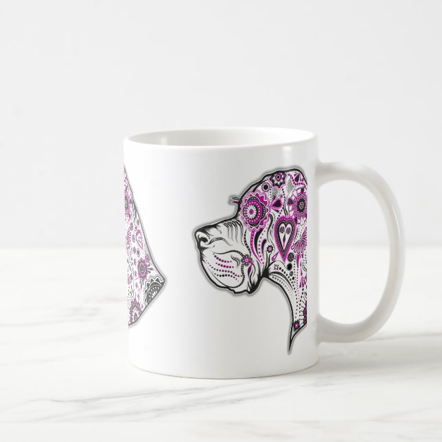 Caneca De Café Dogue Alemão Crânio Açucarado (Direita)