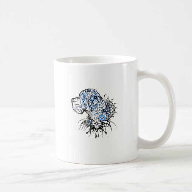 Caneca De Café Dogue Alemão de Coração Negro (Direita)
