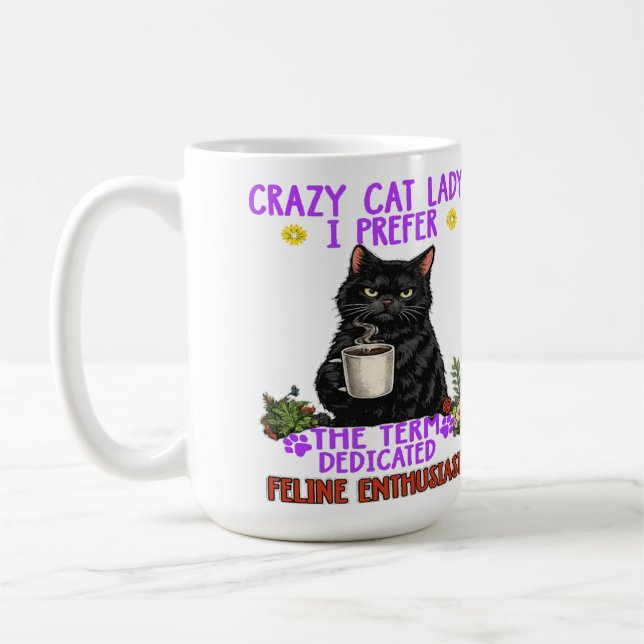 Caneca De Café doida por gatos? (Esquerda)