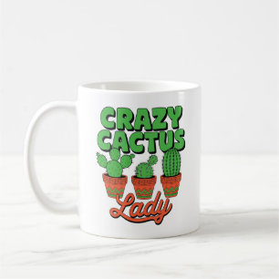 Caneca De Café Doida Senhora do Cactus – Presente para Mãe de Pla