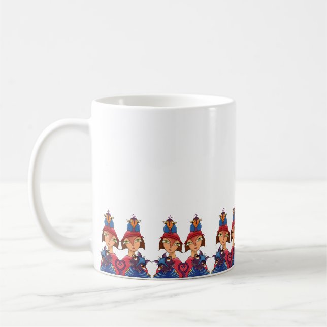 Caneca De Café Doida senhora dos gatos Passarinho (Esquerda)