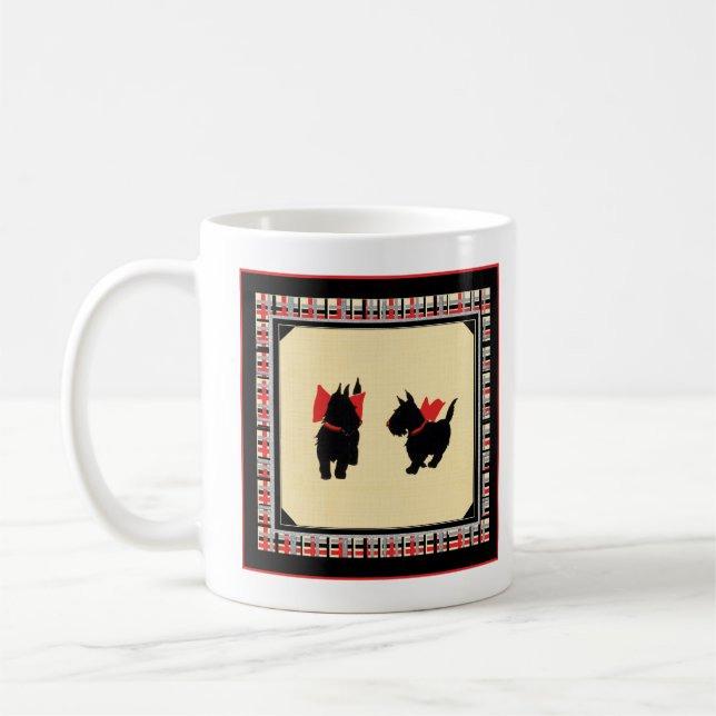 Caneca De Café Dois arcos vermelhos Black Scottish Terriers (Esquerda)