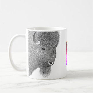 Caneca De Café Dois bison com Mug de Logotipo Criativo