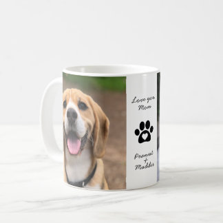 Caneca De Café Dois Cães Fotografias Pet Nomes Adoram Mãe Coffee