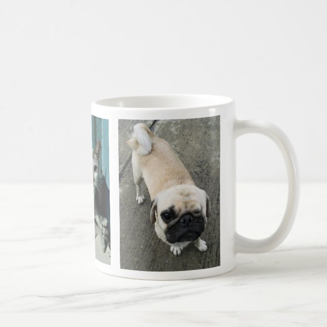 Caneca De Café Dois Cães Soi e um Gato... Tailândia (Direita)